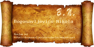 Bogosavljevics Nikola névjegykártya